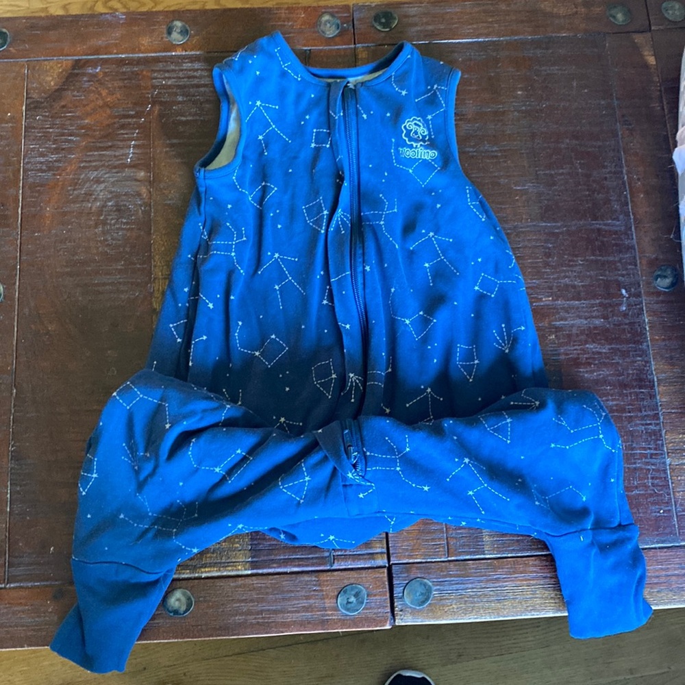 Woolino 4 season sleep sack with leg opening for walking toddlers